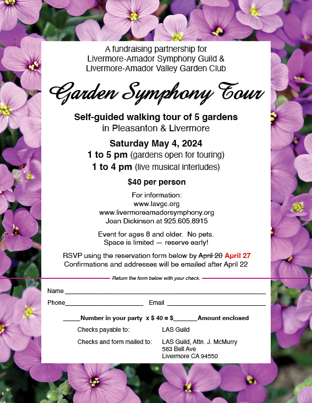 flyer - buy tickets for our Garden Symphony Tour on 5/4/24