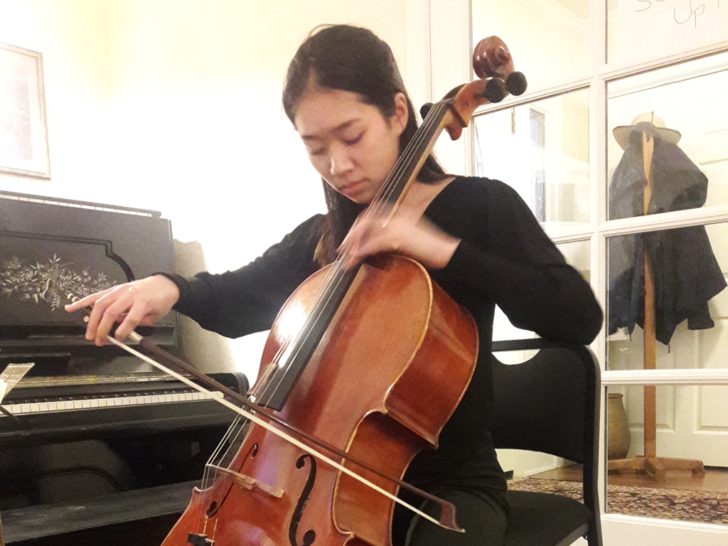 cello soloist Eileen Zhang in April 2024