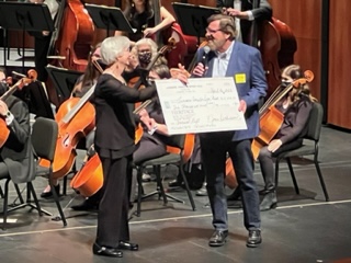 May 2023 concert presentation of check from Guild to LAS Assn.