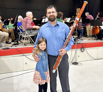LAS principal bassoon Doug Stark with his daughter, a student at Sunset