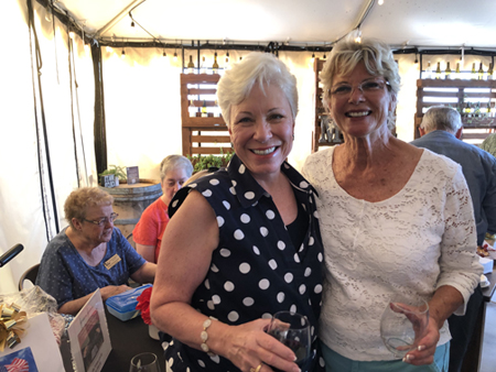 Linda Tinney and Carole Lince at Sipping