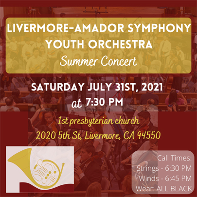 youth orchestra concert on 7/31/21